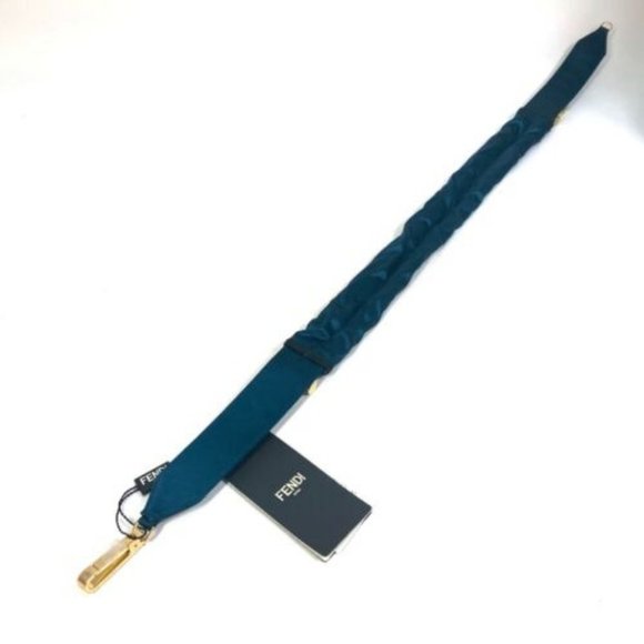 UNUSED FENDI 8C0627 belt Satin Canvas Blue Based - Picture 9 of 10